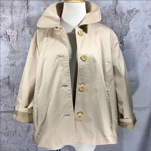NWT Studio Works Coat Jacket Women’s XL Cream Lined Water Resistant Maternity